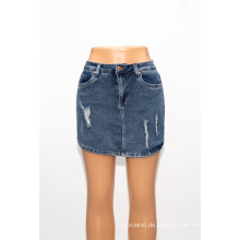 Damen Denim Kurze Rock Großhandel Elegante Denim Rock